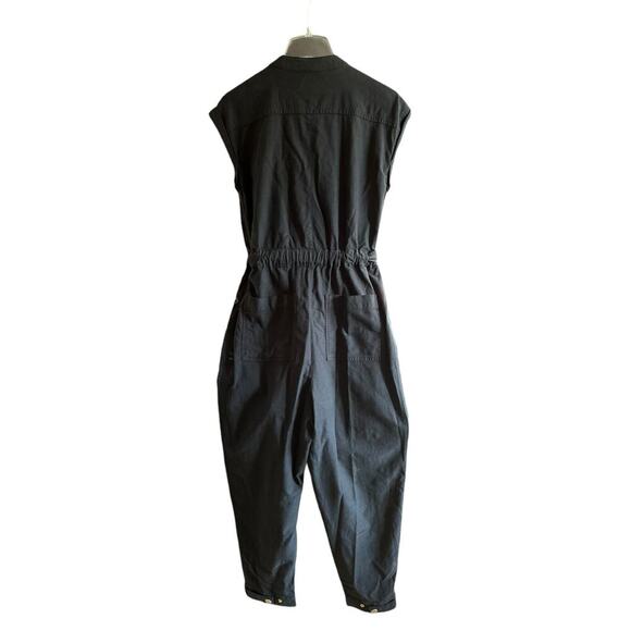 Anthropologie Black & Gold Utility Jumpsuit, Belted, Relaxed Fit, Women’s small - Picture 5 of 13